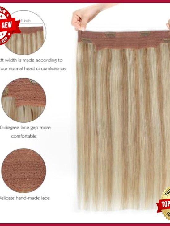 Invisible Wire Human Hair Extensions 16 Inch 80g Adjustable  display picture 3